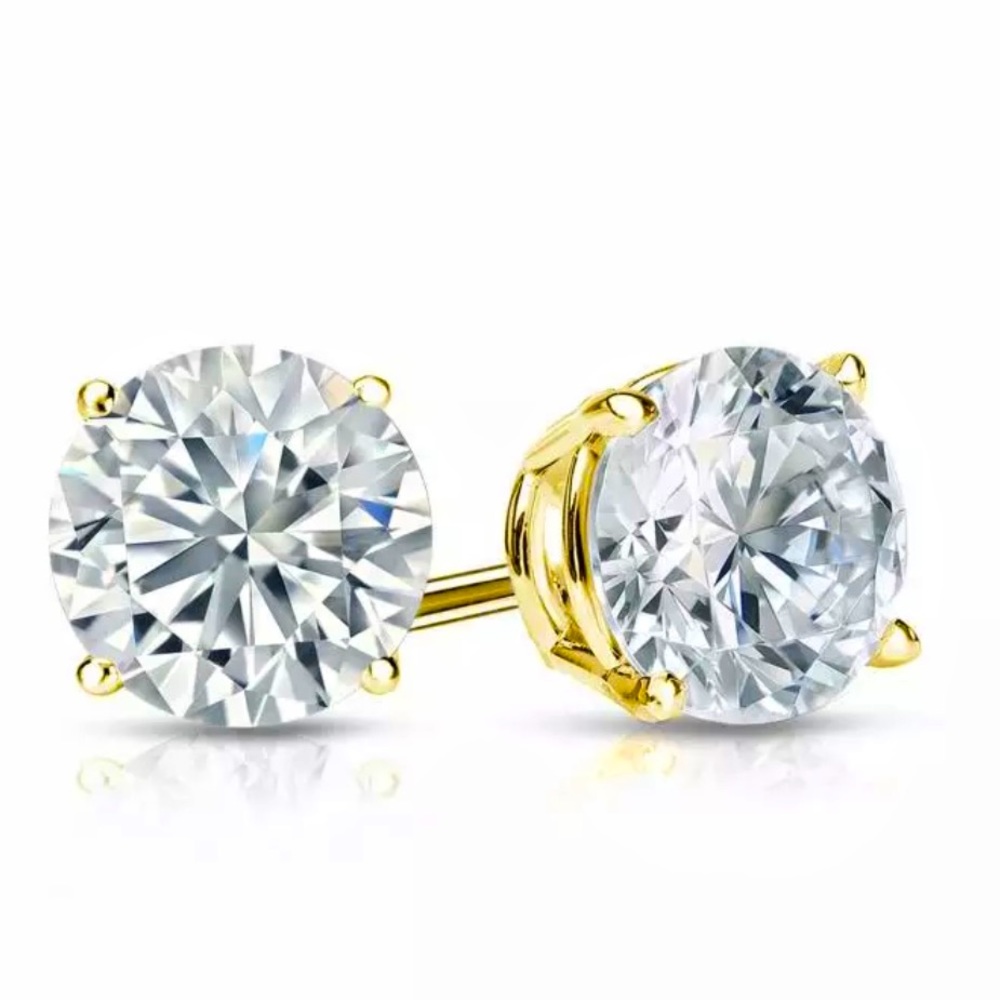 9K Gold Cubic Zirconia Stud Earrings